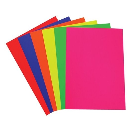 Cardboard 230gsm Fluoro A4 Asst Pk50